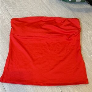 LIVE IN THE MOMENT RED STRAPLESS TOP